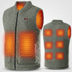 Gilet chauffant polaire homme – col montant, noir, gris ou vert