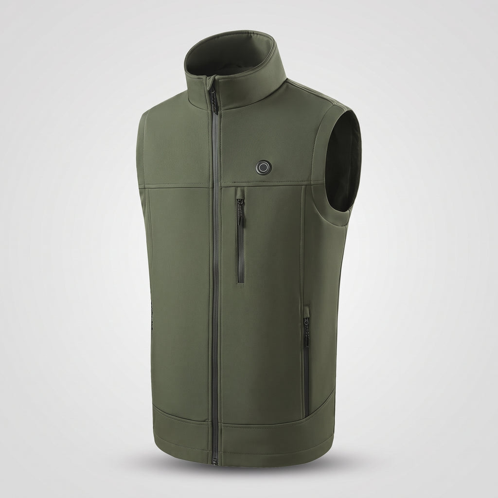 Gilet chauffant softshell homme et femme – col montant, 9 zones