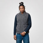 Gilet chauffant polaire homme – col montant, noir, gris ou vert