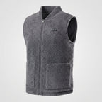 Gilet chauffant polaire homme – col montant, noir, gris ou vert