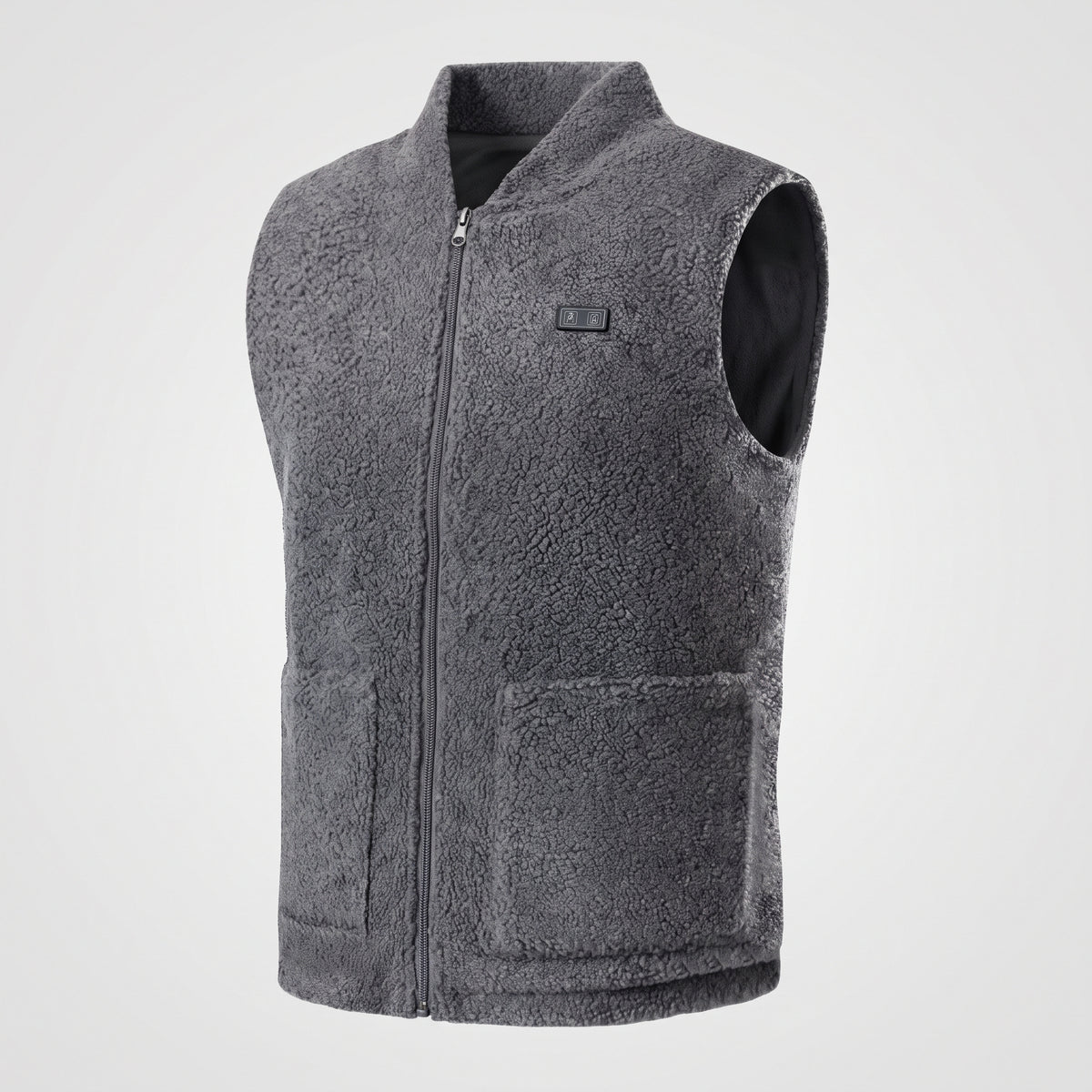Gilet chauffant polaire homme – col montant, noir, gris ou vert
