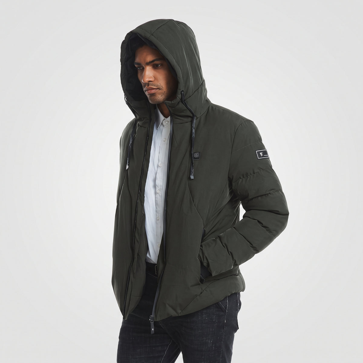 Veste chauffante à capuche homme et femme – doudoune 4 zones
