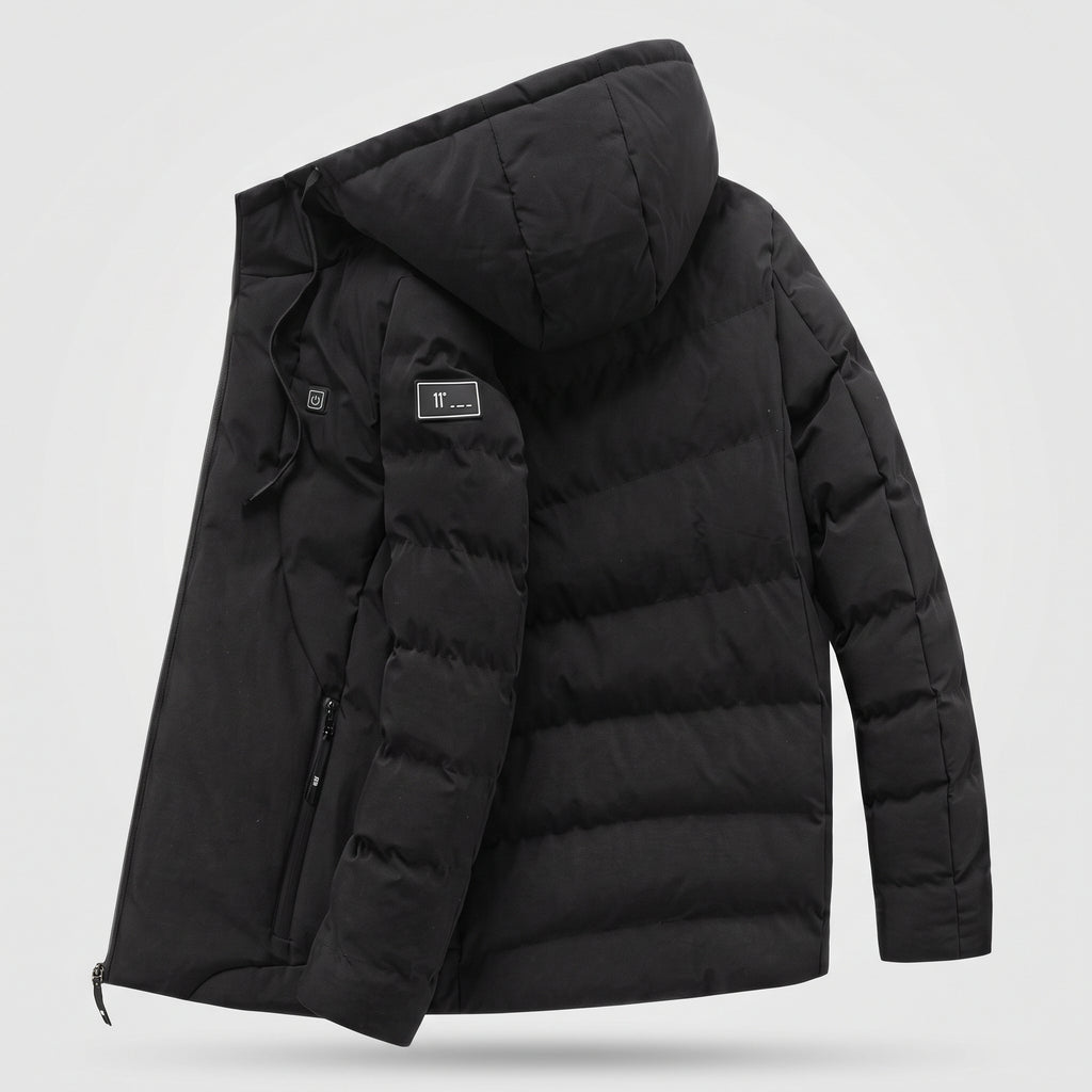 Veste chauffante à capuche homme et femme – doudoune 4 zones