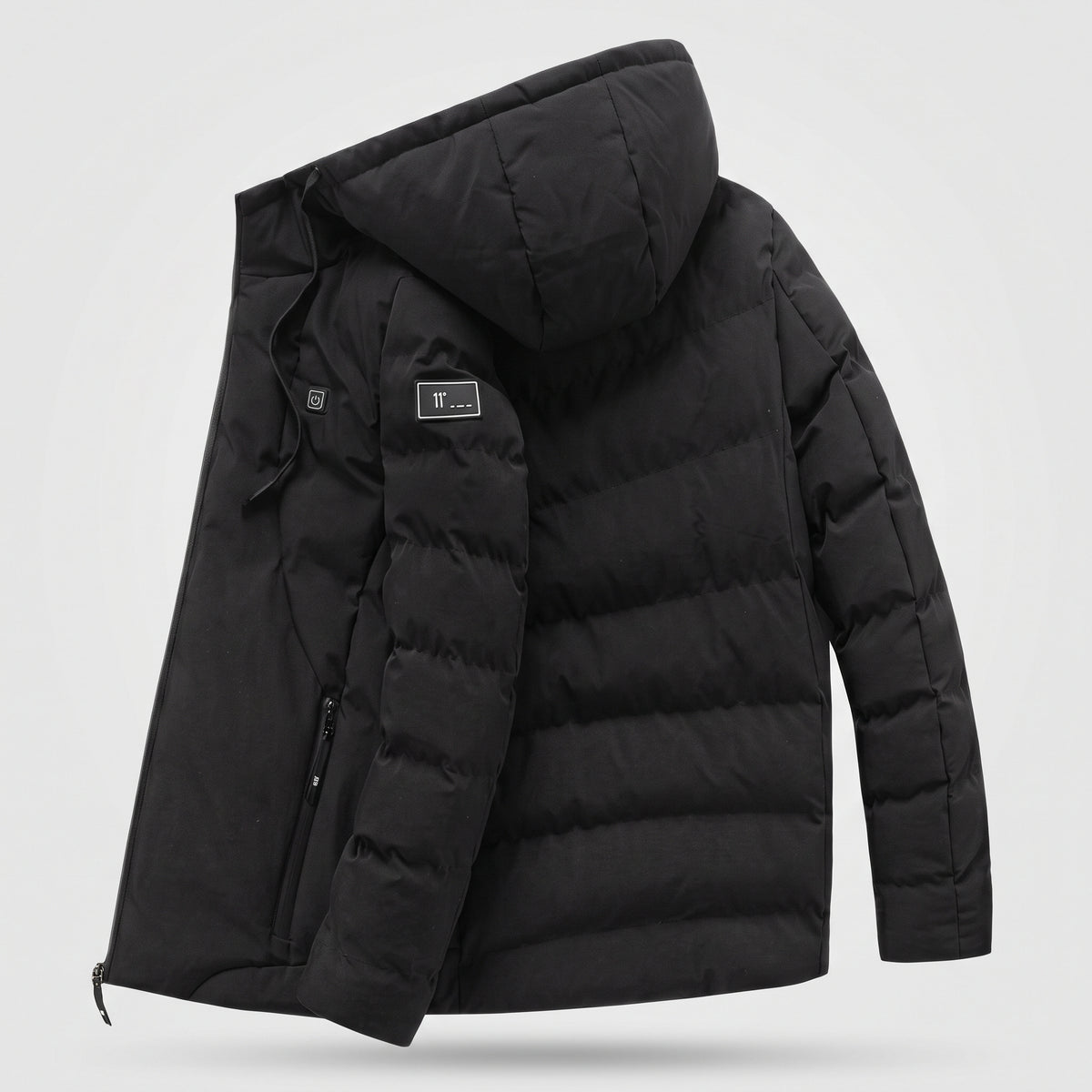 Veste chauffante à capuche homme et femme – doudoune 4 zones