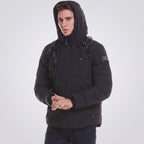 Veste chauffante à capuche homme et femme – doudoune 4 zones