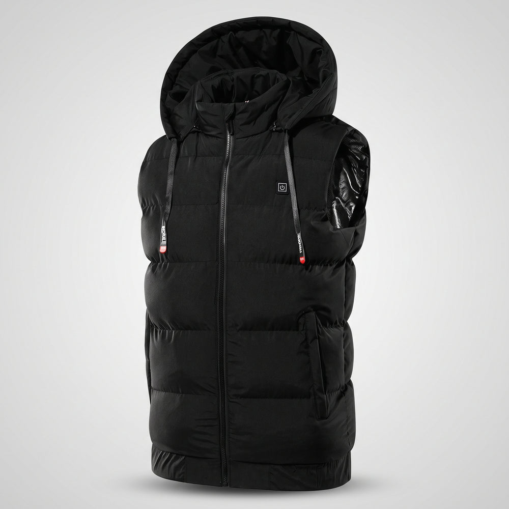 Gilet chauffant à capuche homme et femme – matelassé, 9 zones