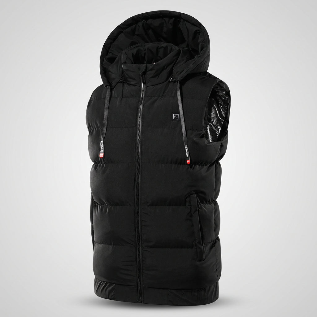 Gilet chauffant à capuche homme et femme – matelassé, 9 zones