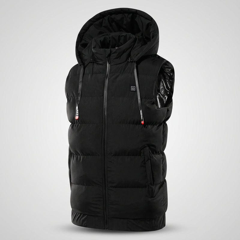 Gilet chauffant à capuche homme et femme – matelassé, 9 zones