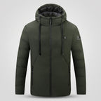 Veste chauffante à capuche homme et femme – doudoune 4 zones