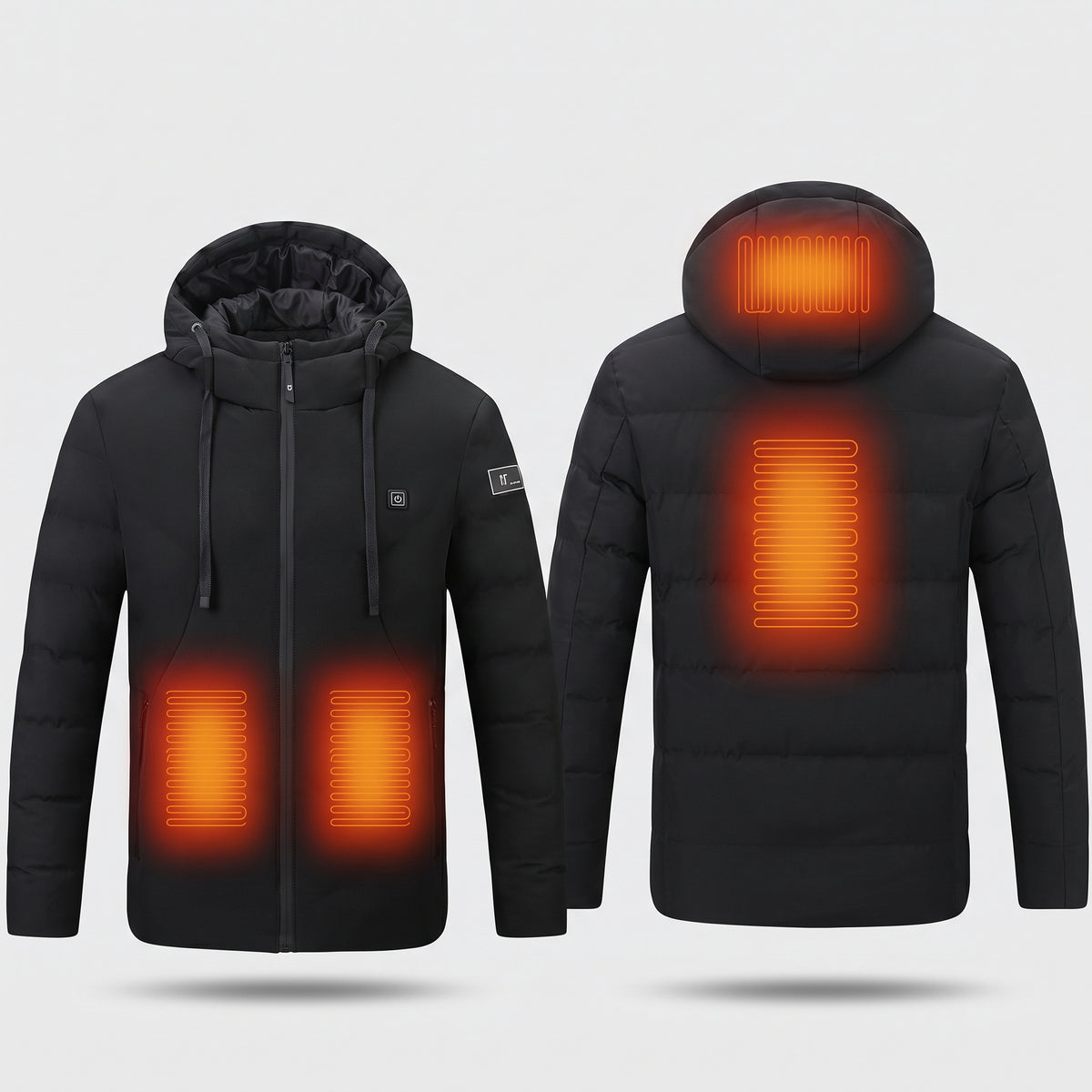 Veste chauffante à capuche homme et femme – doudoune 4 zones
