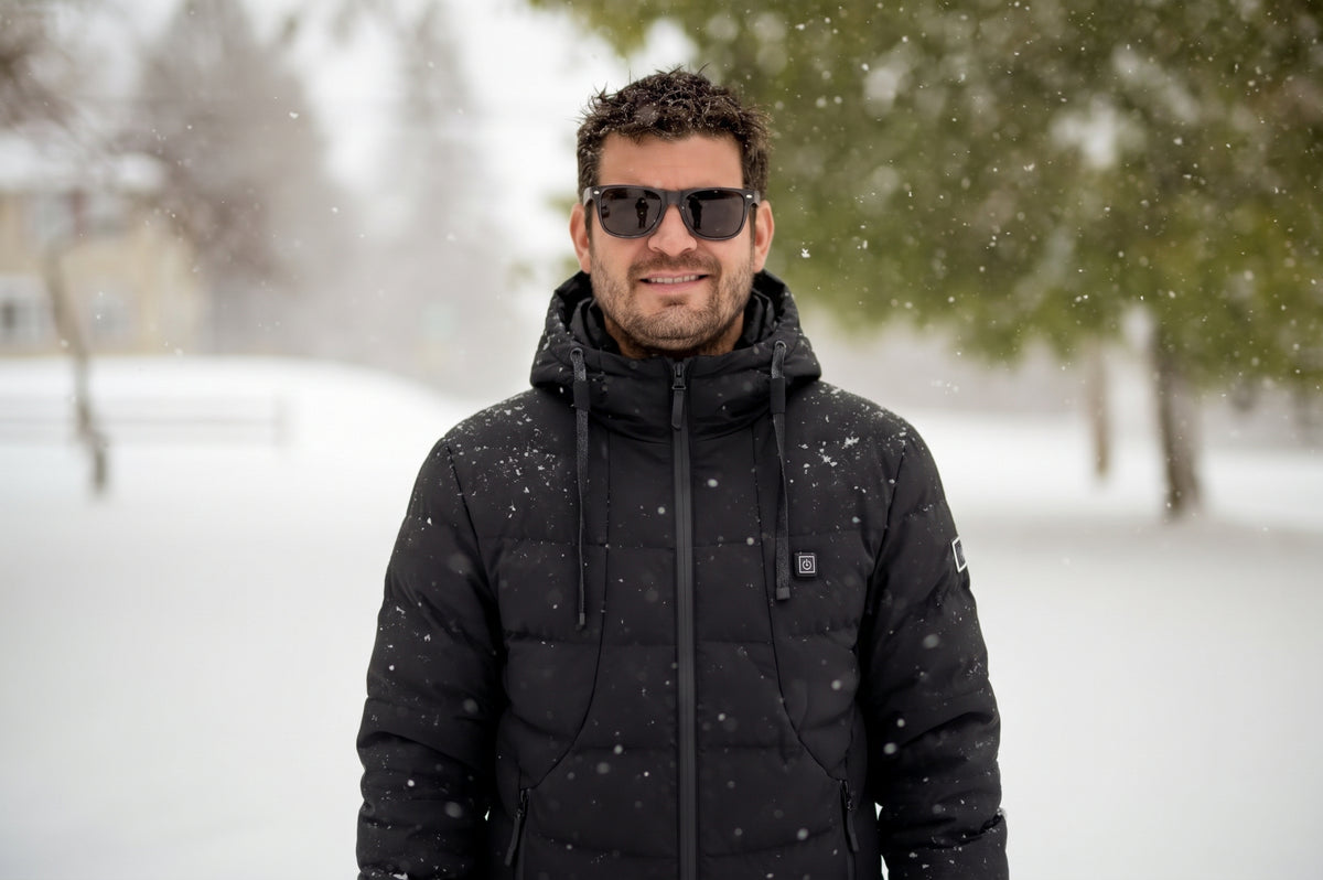 Personne bien couverte dehors en hiver