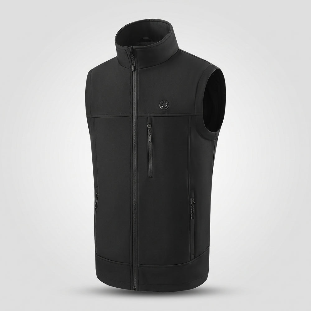 Gilet chauffant softshell homme et femme – col montant, 9 zones