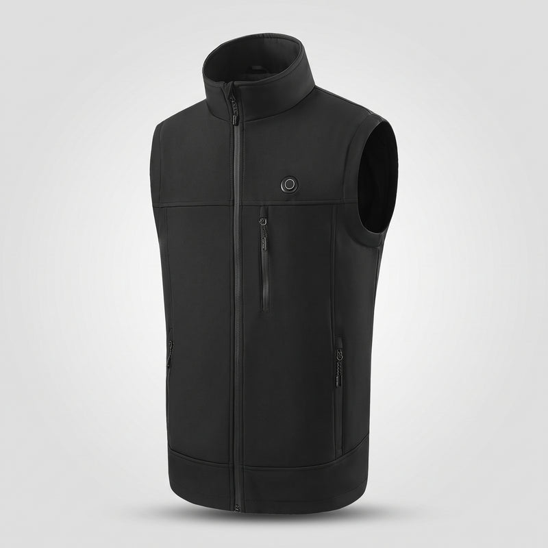 Gilet chauffant softshell homme et femme – col montant, 9 zones