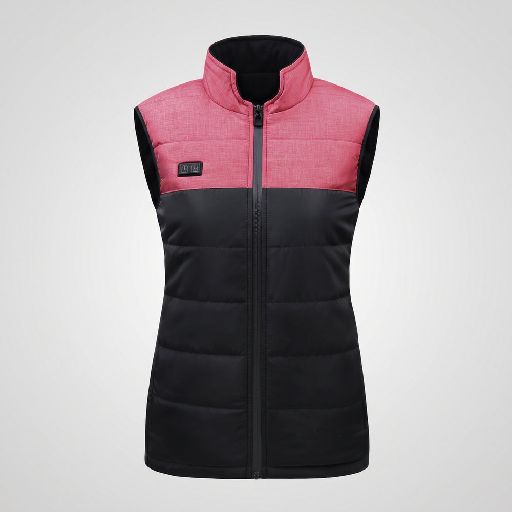 Doudoune sans manches chauffante femme – 9 zones, rose