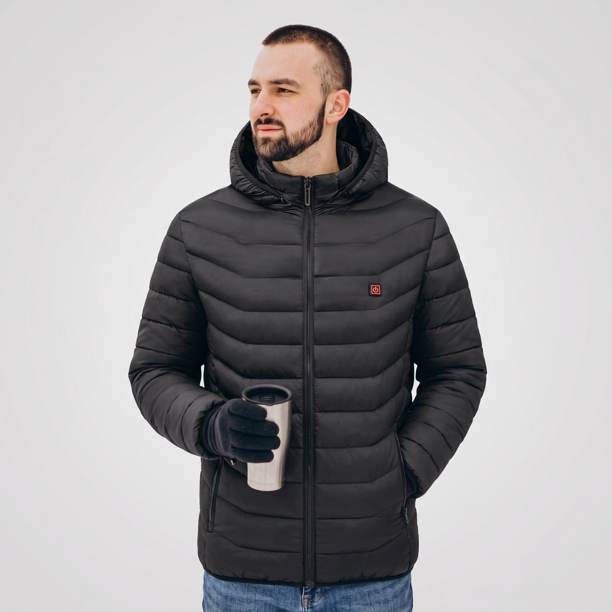 Doudoune chauffante à capuche homme et femme – 9 zones