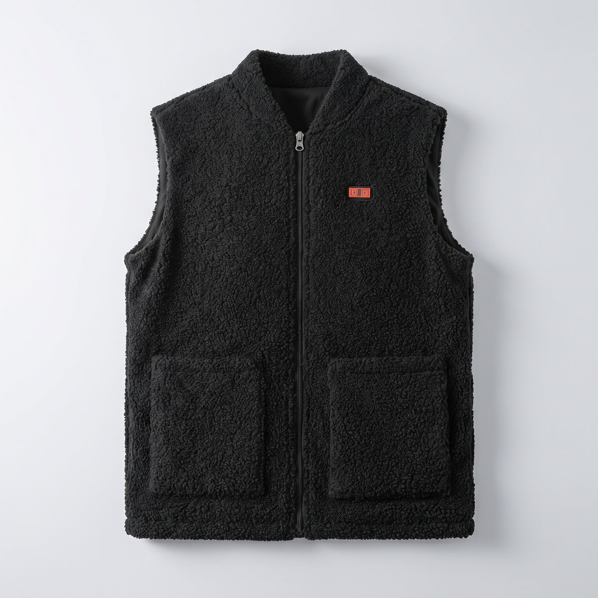 Gilet chauffant polaire homme – col montant, noir, gris ou vert