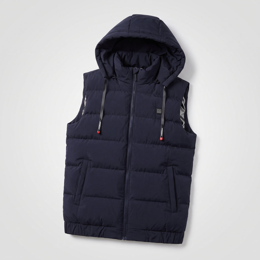 Gilet chauffant à capuche homme et femme – matelassé, 9 zones