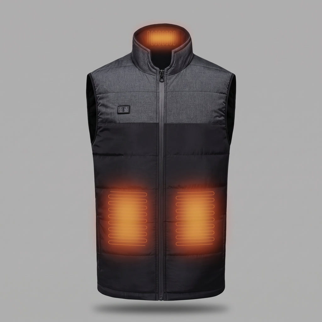 Doudoune sans manches chauffante homme – 9 zones, gris