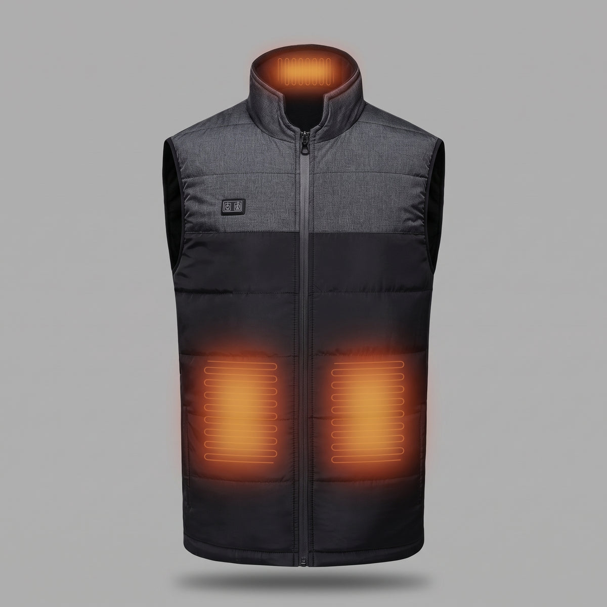Doudoune sans manches chauffante homme – 9 zones, gris