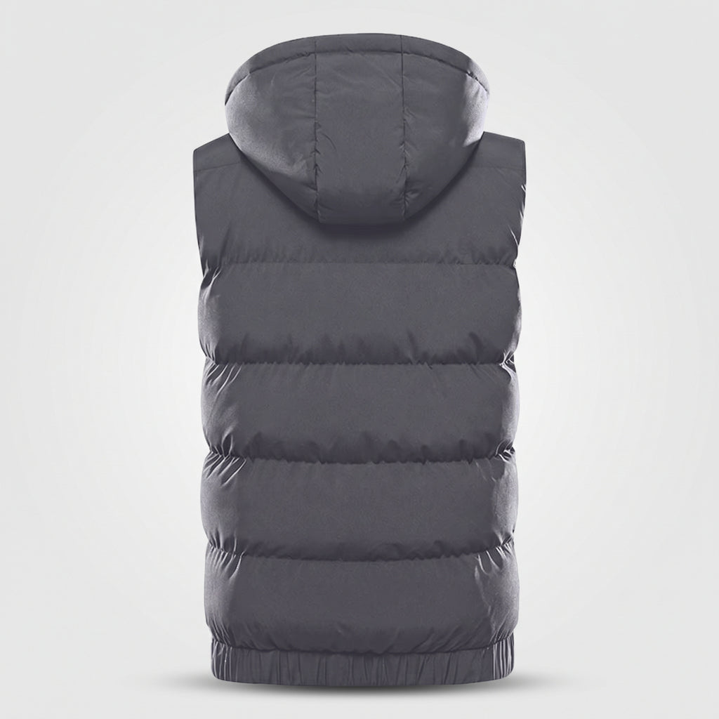 Gilet chauffant à capuche homme et femme – matelassé, 9 zones
