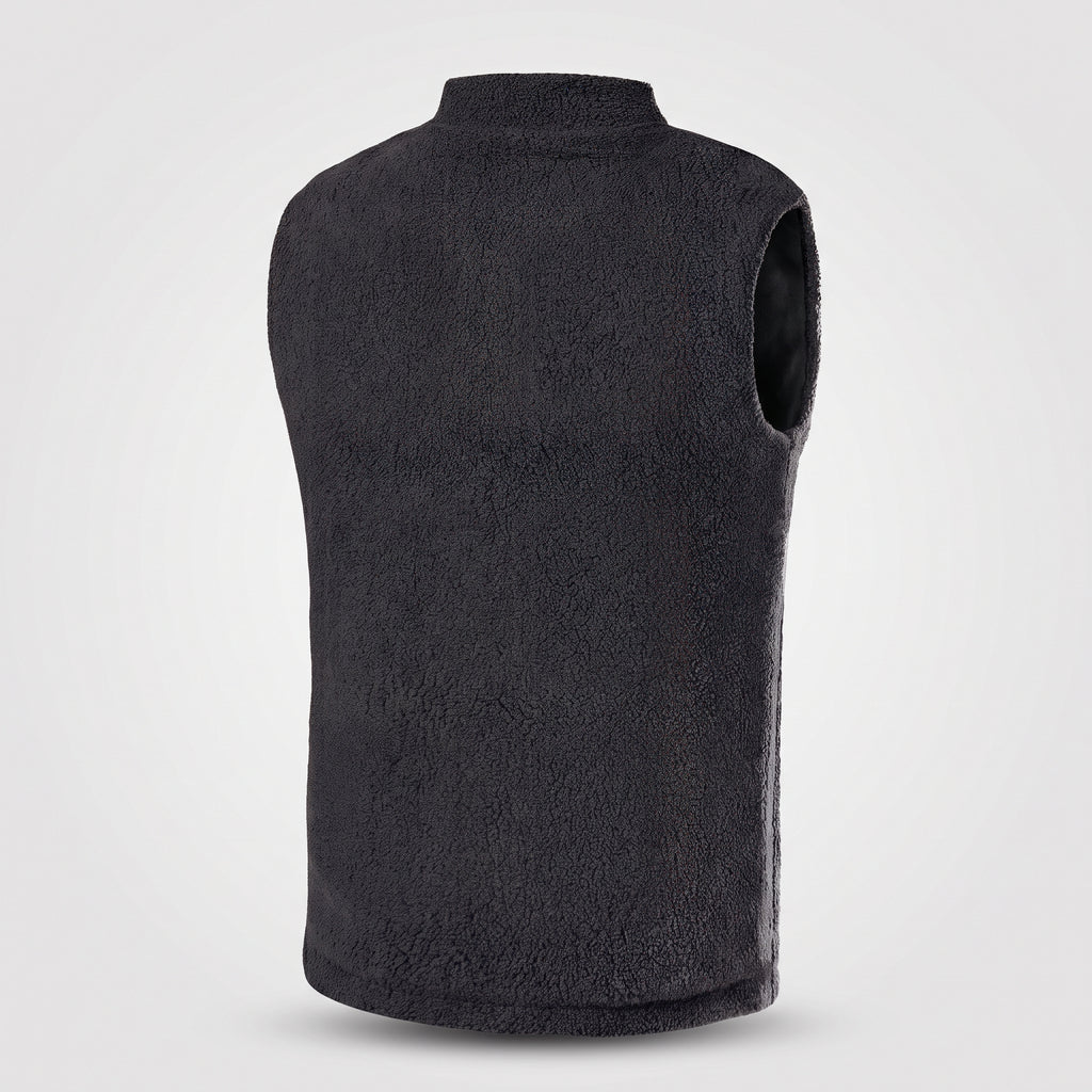 Gilet chauffant polaire homme – col montant, noir, gris ou vert