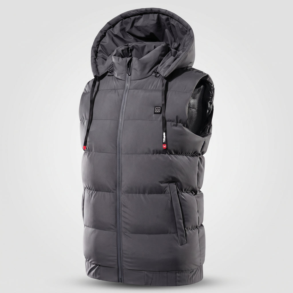 Gilet chauffant à capuche homme et femme – matelassé, 9 zones