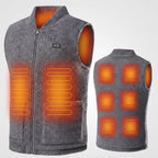 Gilet chauffant polaire homme – col montant, noir, gris ou vert