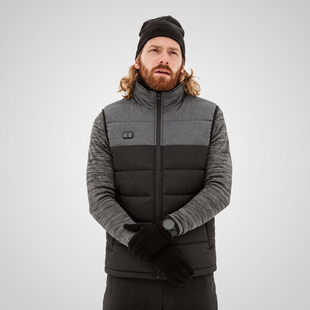 Doudoune sans manches chauffante homme – 9 zones, gris