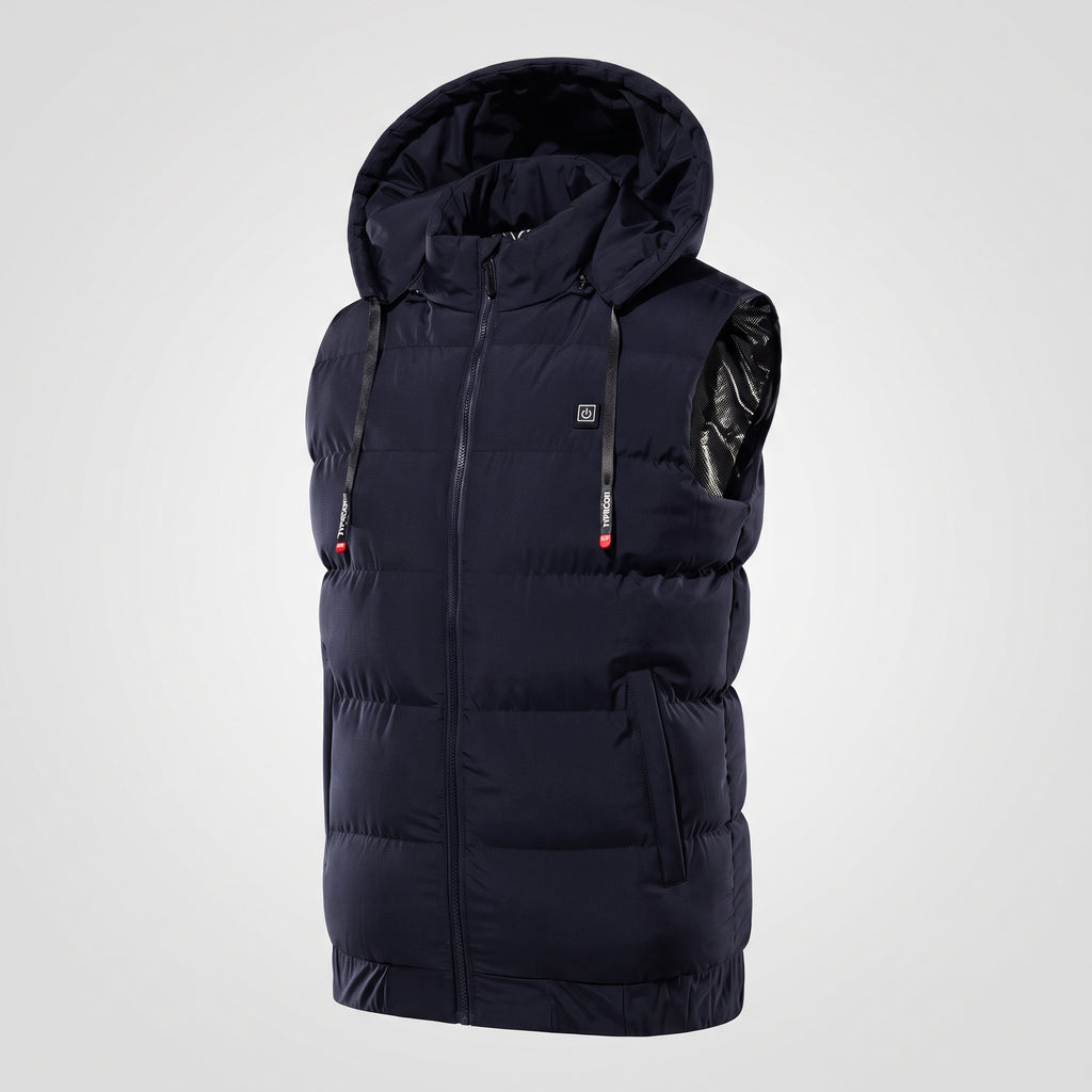 Gilet chauffant à capuche homme et femme – matelassé, 9 zones