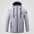 Veste chauffante à capuche homme et femme – doudoune 4 zones