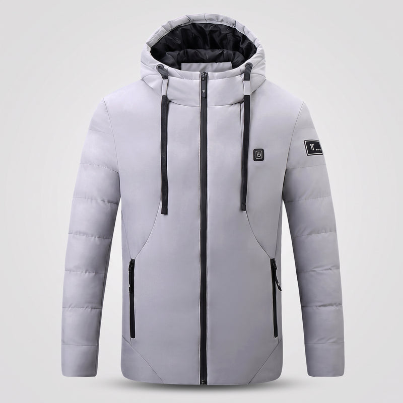 Veste chauffante à capuche homme et femme – doudoune 4 zones