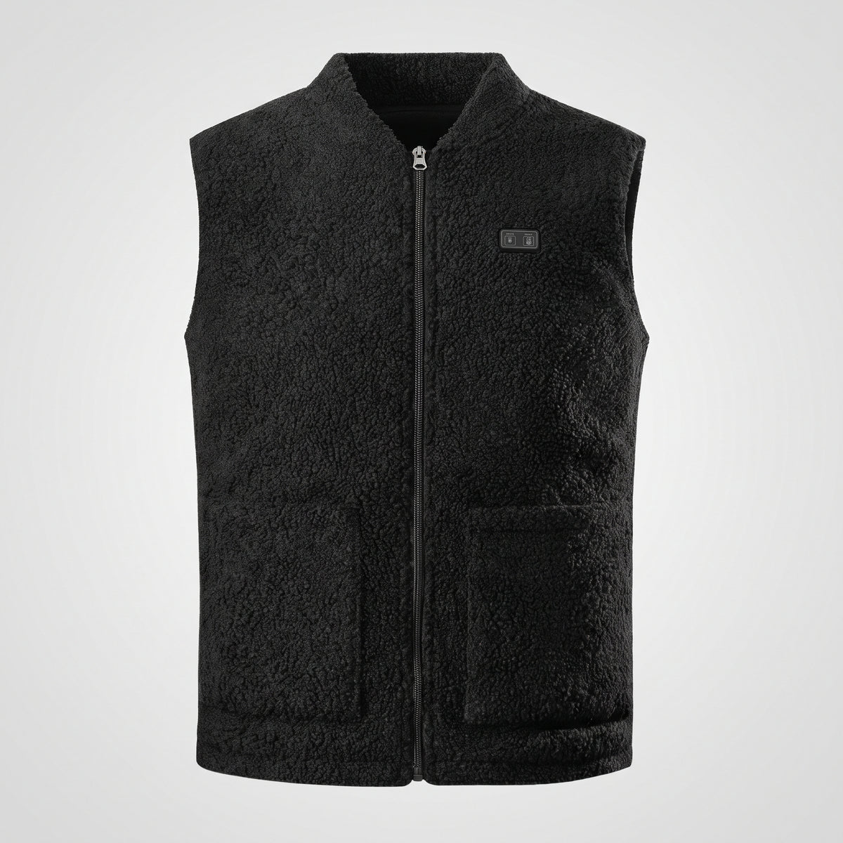 Gilet chauffant polaire homme – col montant, noir, gris ou vert