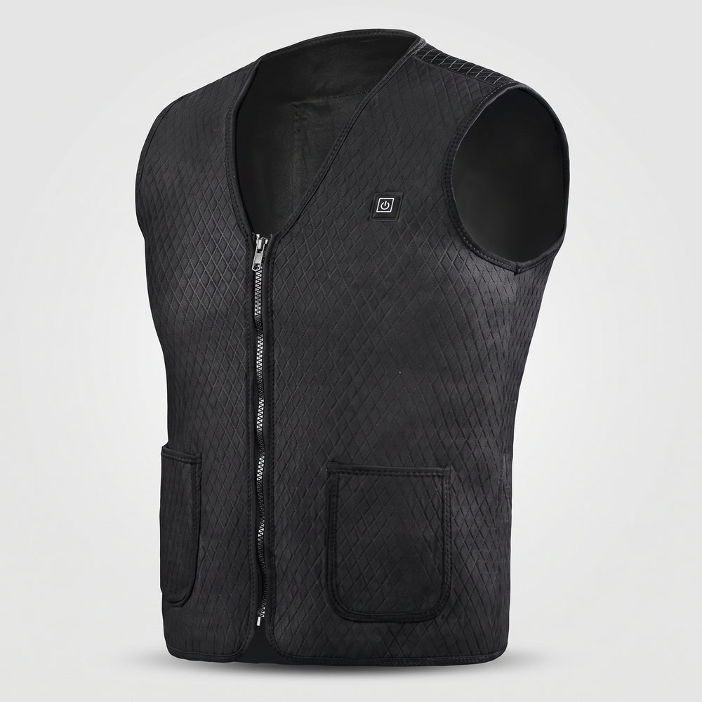Gilet chauffant léger homme et femme – fin, col en V, 5 zones