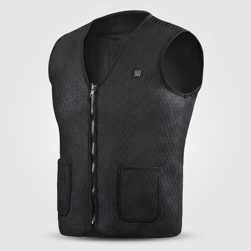 Gilet chauffant léger homme et femme – fin, col en V, 5 zones