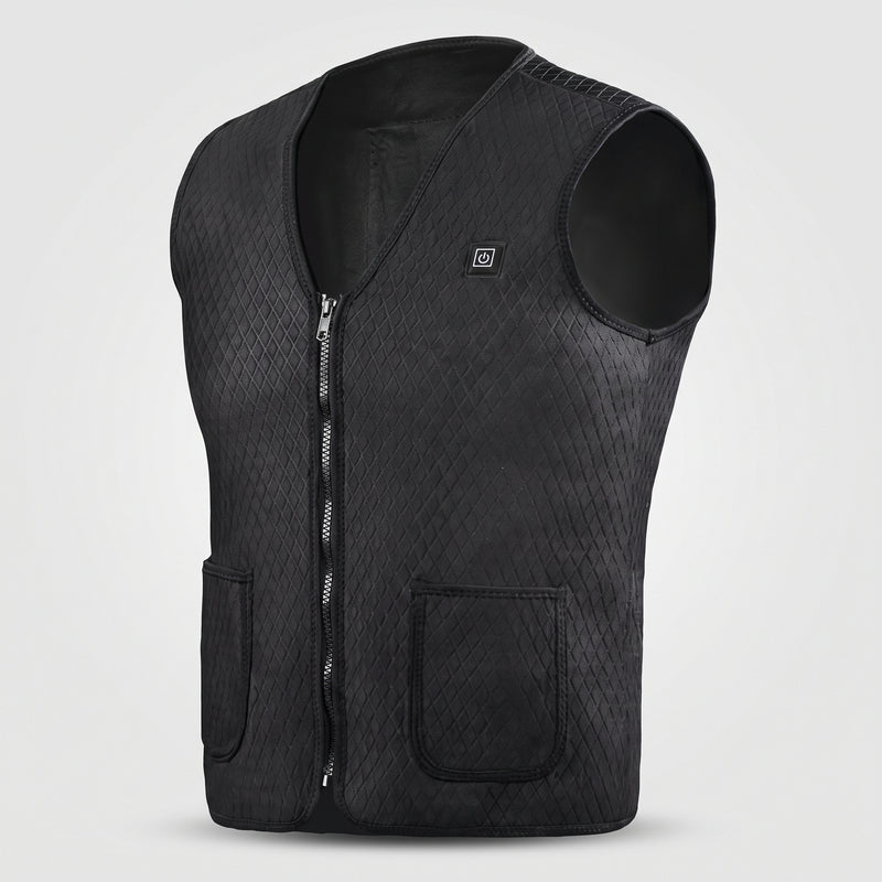 Gilet chauffant léger homme et femme – fin, col en V, 5 zones