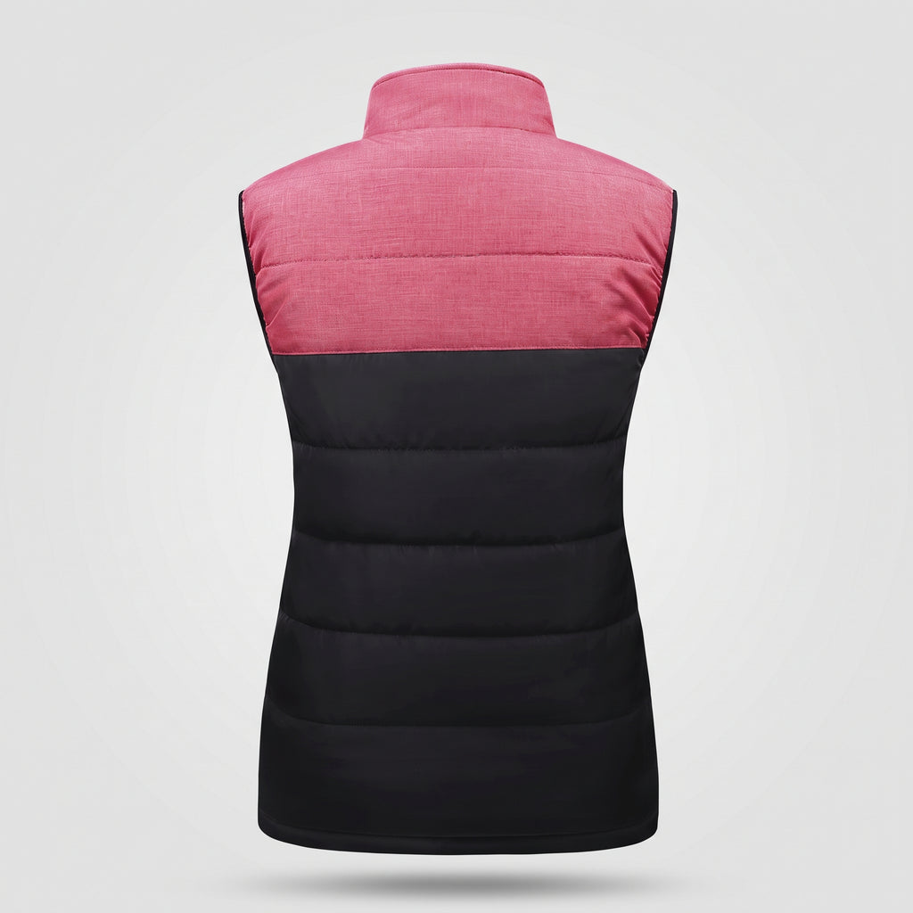 Doudoune sans manches chauffante femme – 9 zones, rose